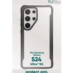 NWT protect onn Black/clear Protective Case for Samsung S24 Ultra 5G
